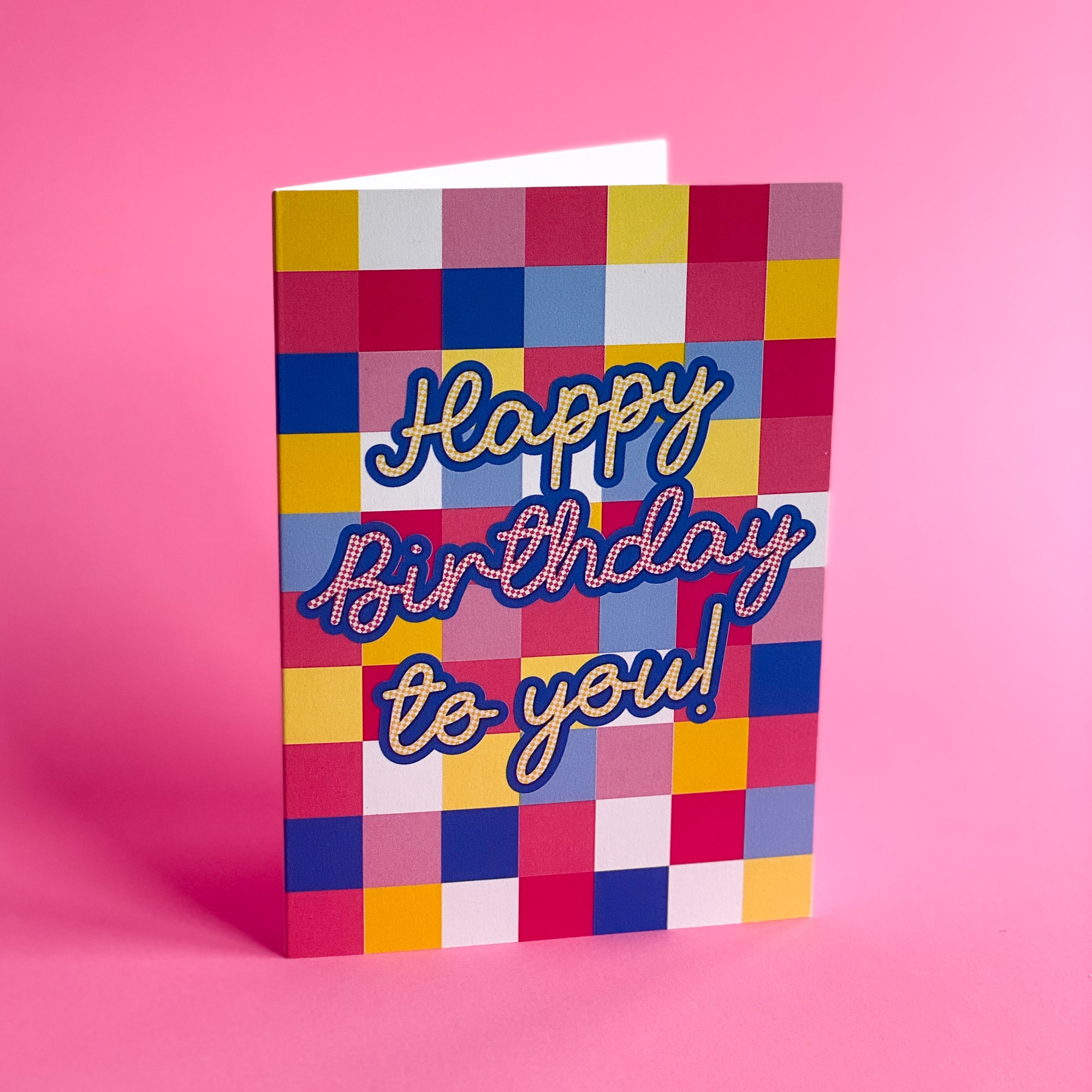 Gingham 'Happy Birthday To You' Card