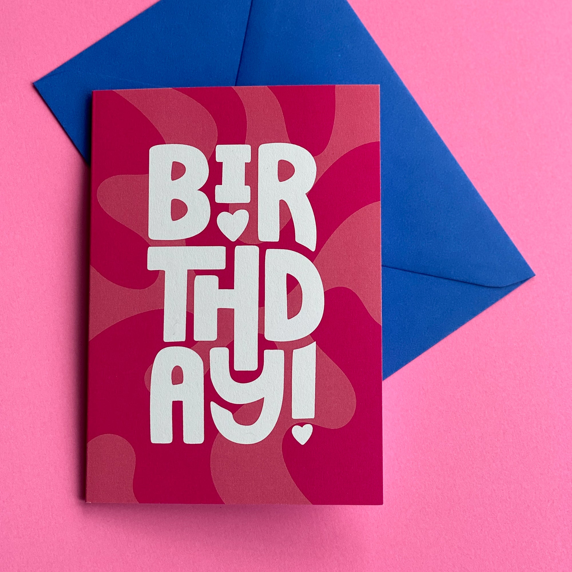 Groovy Pink Birthday Card