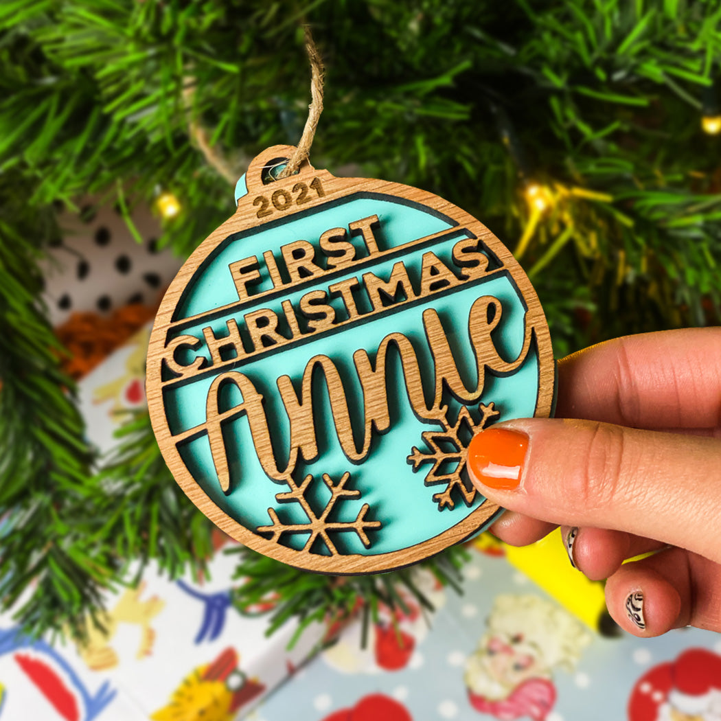 First Christmas Tree Decoration with Personalised Name