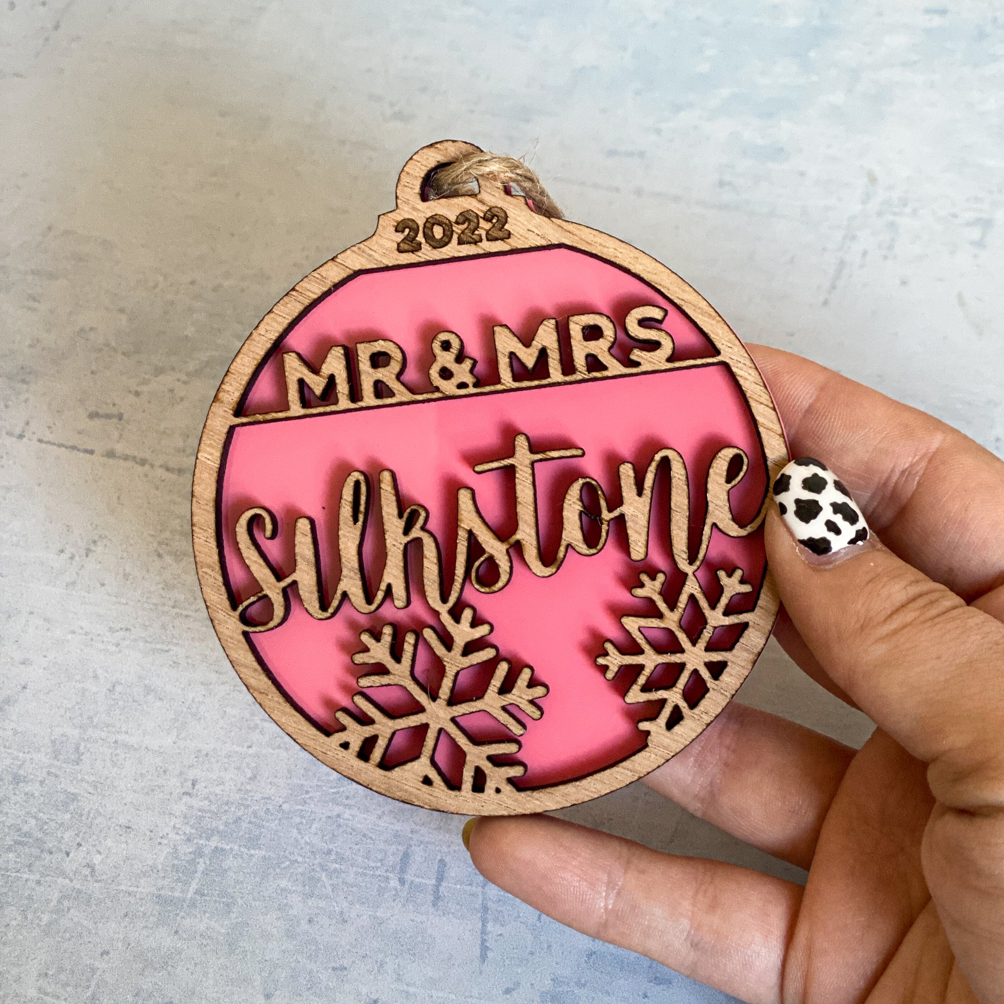 Mr & Mrs Tree Decoration with Personalised Name (Different Titles Available)