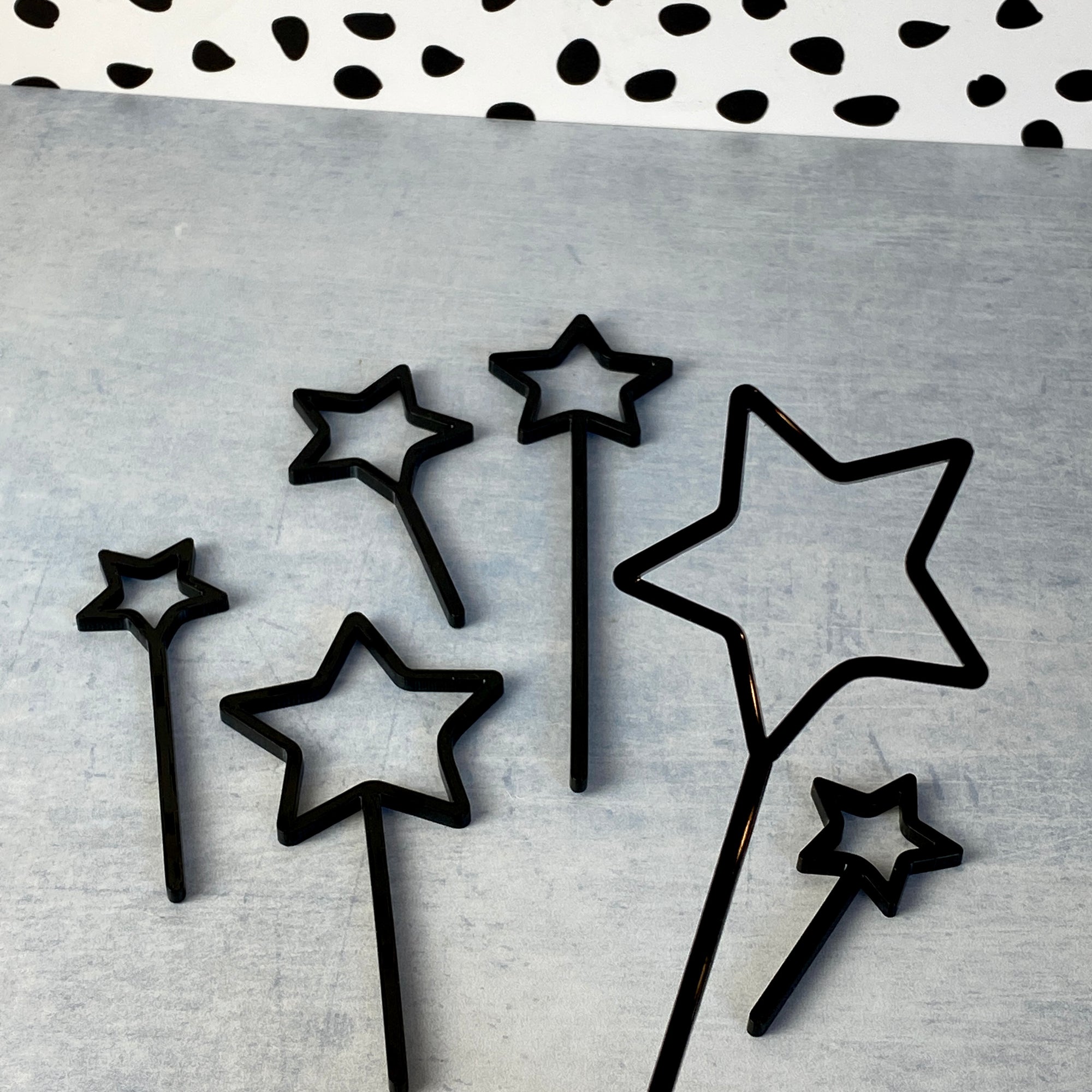Star Outline Cake Toppers - 6 Pack