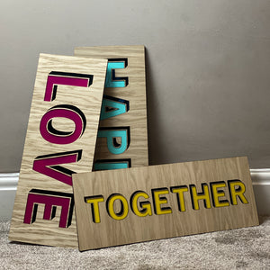 Bespoke Word Sign With 3D Effect Lettering